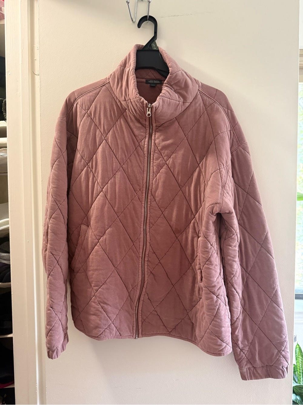 wild fable Quilted Puffer Jacket - Dusty Rose